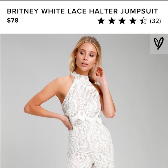 white lace halter jumpsuit
